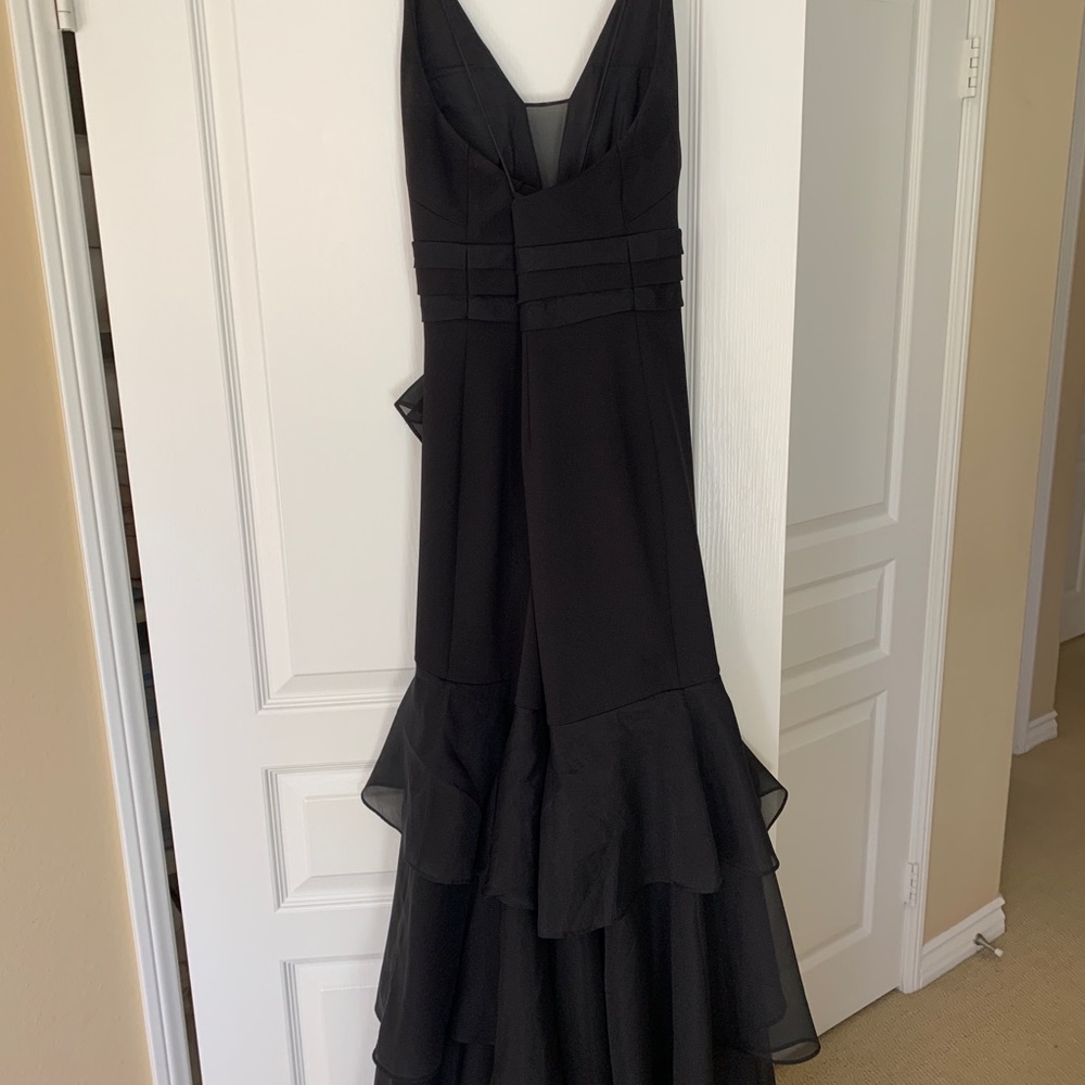 Aidan Mattox Tiered Ruffle Crepe Gown